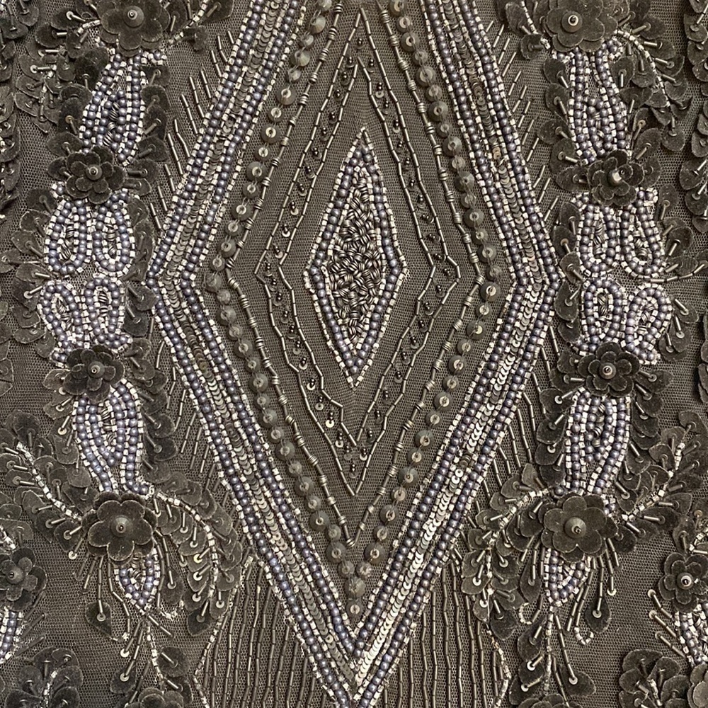 Sally LaPointe Black Beaded Embellished Formal Tank Crop Top Whimsigoth Couture - Picture 4 of 16